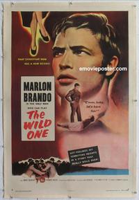 d461 WILD ONE linen one-sheet movie poster '53 Marlon Brando, Lee Marvin