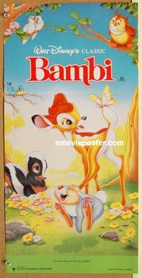e442 BAMBI Australian daybill movie poster R91 Walt Disney cartoon classic!