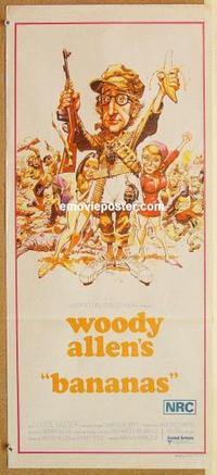 e443 BANANAS Australian daybill movie poster '71 Woody Allen, Jack Davis