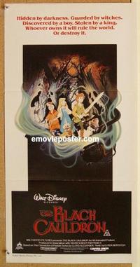 e467 BLACK CAULDRON Australian daybill movie poster '85 first Disney CG!