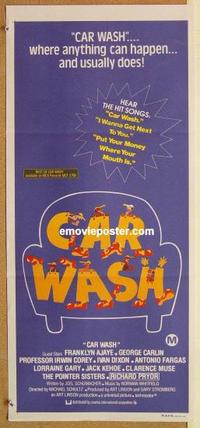 e504 CAR WASH Australian daybill movie poster '76 George Carlin, Pryor