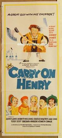 e507 CARRY ON HENRY VIII Australian daybill movie poster '72 English sex!