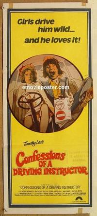e532 CONFESSIONS OF A DRIVING INSTRUCTOR Australian daybill movie poster '76