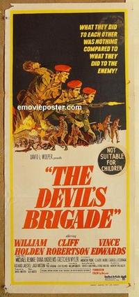 e557 DEVIL'S BRIGADE Australian daybill movie poster '68 Holden, Rennie