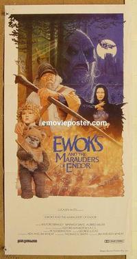 e445 BATTLE FOR ENDOR Australian daybill movie poster '85 Star Wars, Ewoks!
