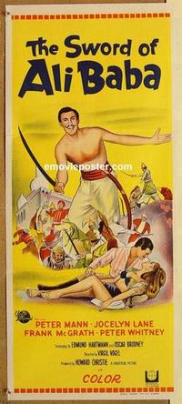 f067 SWORD OF ALI BABA Australian daybill movie poster '65 Peter Mann