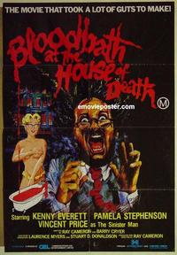 e106 BLOODBATH AT THE HOUSE OF DEATH Australian one-sheet movie poster '84 Price