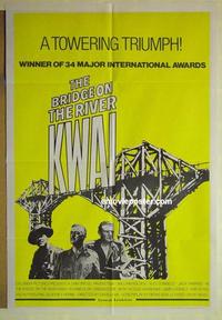 e113 BRIDGE ON THE RIVER KWAI Australian one-sheet movie poster R60s William Holden