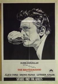 e116 BROTHERHOOD Australian one-sheet movie poster '68 Kirk Douglas, Martin Ritt