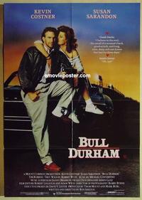e117 BULL DURHAM Australian one-sheet movie poster '88 Kevin Costner, baseball