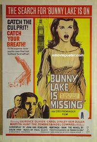 e118 BUNNY LAKE IS MISSING Australian one-sheet movie poster '65 Laurence Olivier