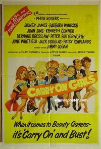 e124 CARRY ON GIRLS Australian one-sheet movie poster '73 English sex!