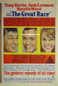 e191 GREAT RACE Australian one-sheet movie poster '65 Curtis, Lemmon, Natalie Wood
