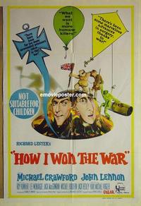 e210 HOW I WON THE WAR Australian one-sheet movie poster '68 John Lennon, Crawford