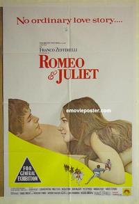 e315 ROMEO & JULIET Australian one-sheet movie poster '69 Franco Zeffirelli