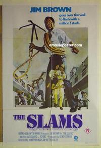 e333 SLAMS Australian one-sheet movie poster '73 Jim Brown, Pace, prison!