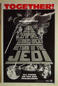 e342 STAR WARS TRILOGY Australian 1sh movie poster '83 George Lucas