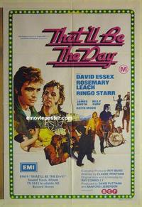 e360 THAT'LL BE THE DAY Australian one-sheet movie poster '73 David Essex