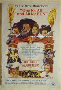 e363 THREE MUSKETEERS Australian one-sheet movie poster '74 Raquel Welch