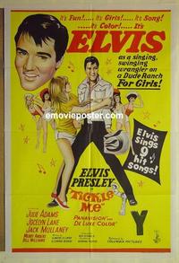 e367 TICKLE ME Australian one-sheet movie poster '65 Elvis Presley western!