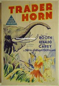 e371 TRADER HORN Australian one-sheet movie poster R38 W.S. Van Dyke, Booth