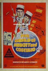 e390 WORLD OF ABBOTT & COSTELLO Australian one-sheet movie poster '65 Bud & Lou!