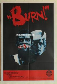 e119 BURN Australian one-sheet movie poster '70 Marlon Brando, Gillo Pontecorvo