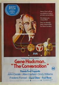 e135 CONVERSATION Australian one-sheet movie poster '74 Gene Hackman, Coppola