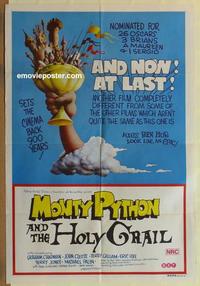 e264 MONTY PYTHON & THE HOLY GRAIL Australian one-sheet movie poster '75 Cleese