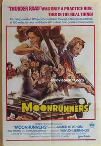 e265 MOONRUNNERS Australian one-sheet movie poster '74 Waylon Jennings, Mitchum