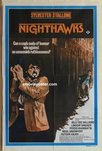 e275 NIGHTHAWKS Australian one-sheet movie poster '81 Sylvester Stallone, Hauer