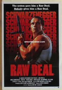e305 RAW DEAL Australian one-sheet movie poster '86 Arnold Schwarzenegger