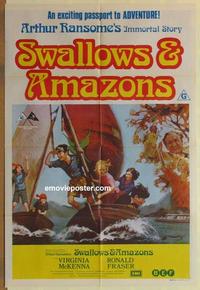 e350 SWALLOWS & AMAZONS Australian one-sheet movie poster '74 English!