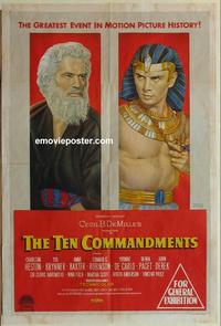 e359 TEN COMMANDMENTS Australian one-sheet movie poster '56 Charlton Heston
