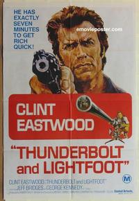 e366 THUNDERBOLT & LIGHTFOOT Australian one-sheet movie poster '74 Clint Eastwood