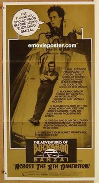 e407 ADVENTURES OF BUCKAROO BANZAI Australian daybill movie poster '84