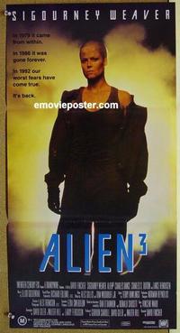 e416 ALIEN 3 Australian daybill movie poster '92 Sigourney Weaver, sci-fi