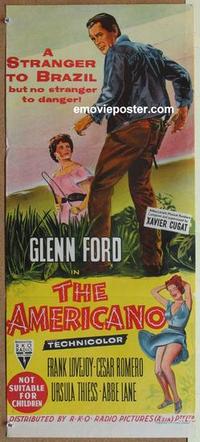 e423 AMERICANO Australian daybill movie poster '55 Glenn Ford, Castle