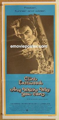 e428 ANY WHICH WAY YOU CAN Australian daybill movie poster '80 Eastwood