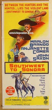 e429 APPALOOSA Australian daybill movie poster '66 Marlon Brando, Comer
