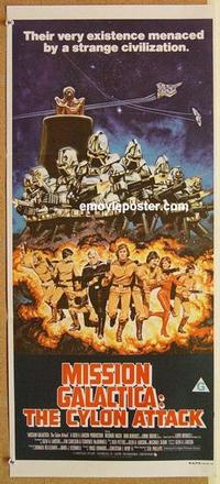 e836 MISSION GALACTICA: THE CYLON ATTACK Australian daybill movie poster '78