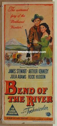 e452 BEND OF THE RIVER Australian daybill movie poster '52 Jimmy Stewart