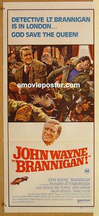 e480 BRANNIGAN Australian daybill movie poster '75 John Wayne, Attenborough