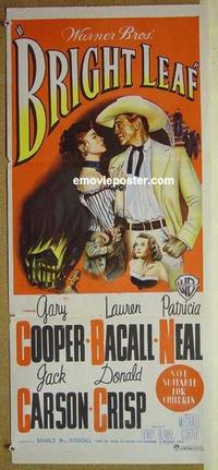 e486 BRIGHT LEAF Australian daybill movie poster '50 Cooper, Lauren Bacall