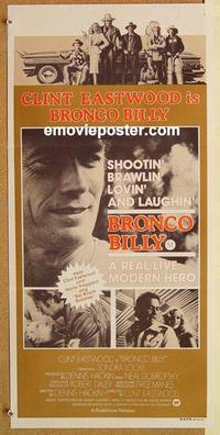 e489 BRONCO BILLY Australian daybill movie poster '80 Clint Eastwood, Locke