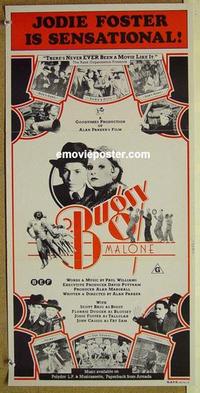 e493 BUGSY MALONE Australian daybill movie poster '76 Jodie Foster, Baio