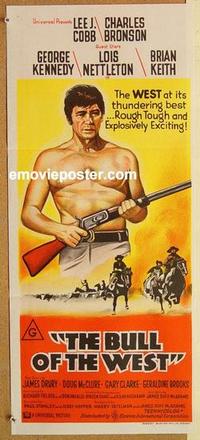 e494 BULL OF THE WEST Australian daybill movie poster '72 Charles Bronson