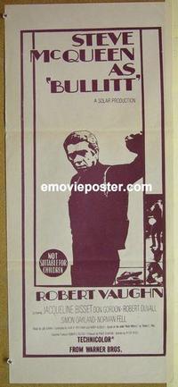 e495 BULLITT Australian daybill movie poster R70s Steve McQueen, Vaughn