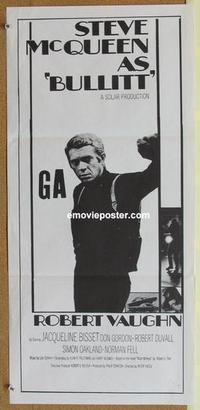 e064 BULLITT New Zealand daybill movie poster '69 Steve McQueen