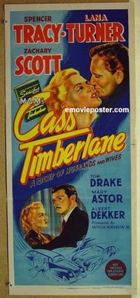 e510 CASS TIMBERLANE Australian daybill movie poster '47 Tracy, Turner